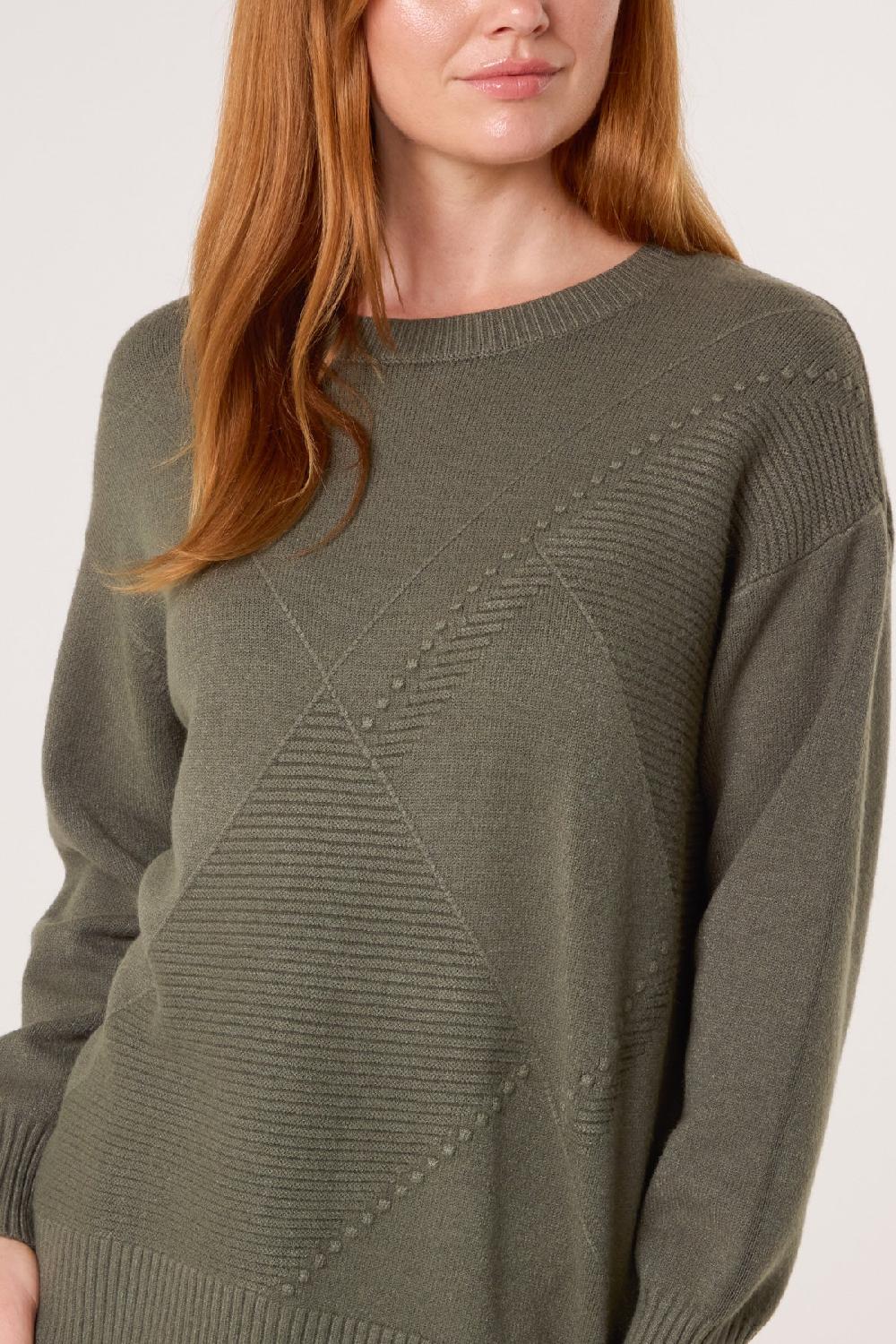 Qed London Argyle Stitch Detail Jumper