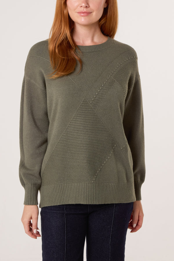 qed london Argyle Stitch Detail Jumper