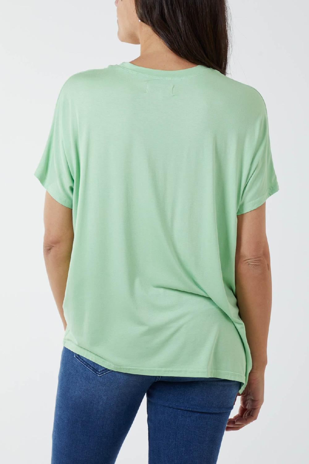 Qed London Asymmetric Diamante Star Top