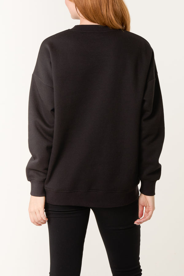 Qed London 'Atelier' Diamante Sweatshirt