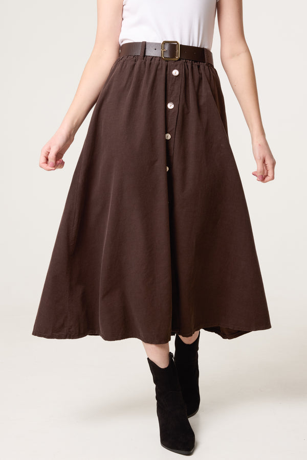 Qed London Baby Corduroy Belted Midi Skirt