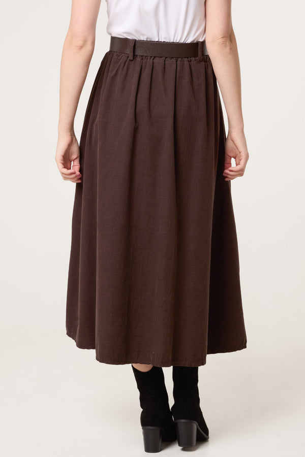 Qed London Baby Corduroy Belted Midi Skirt