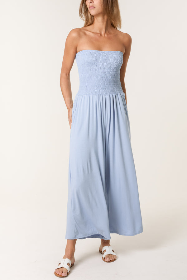 qed london Bandeau Shirred Jumpsuit