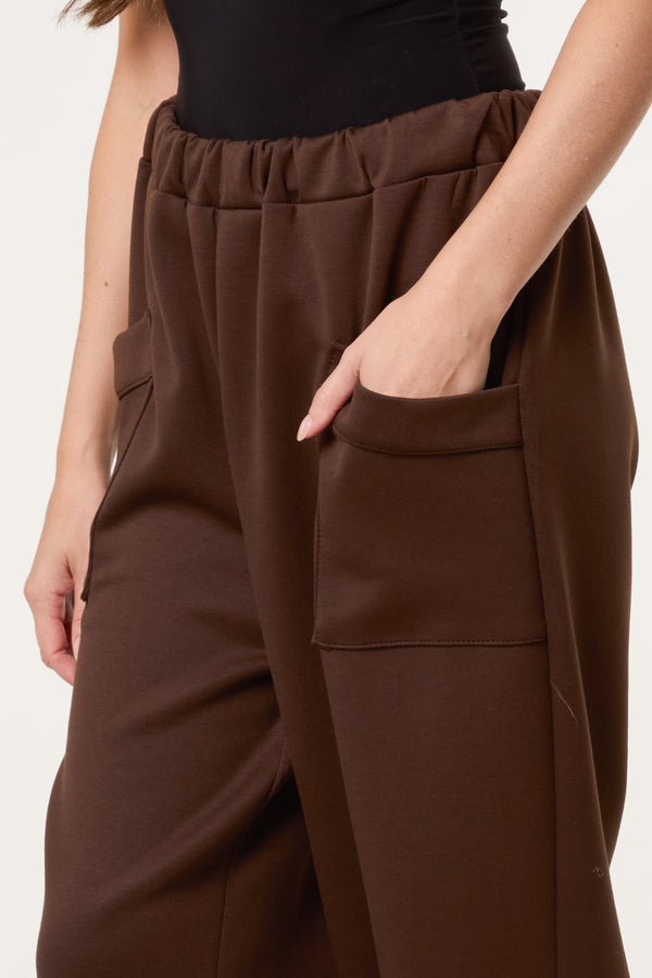 Qed London Barrel Leg Soft Touch Trousers