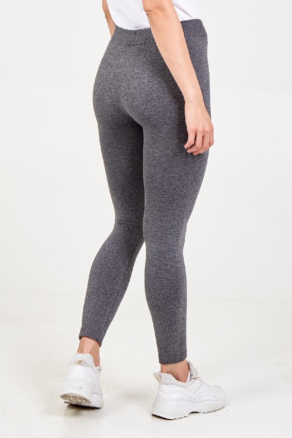 Qed London Basic Grey Melange Fleece Lined Legging