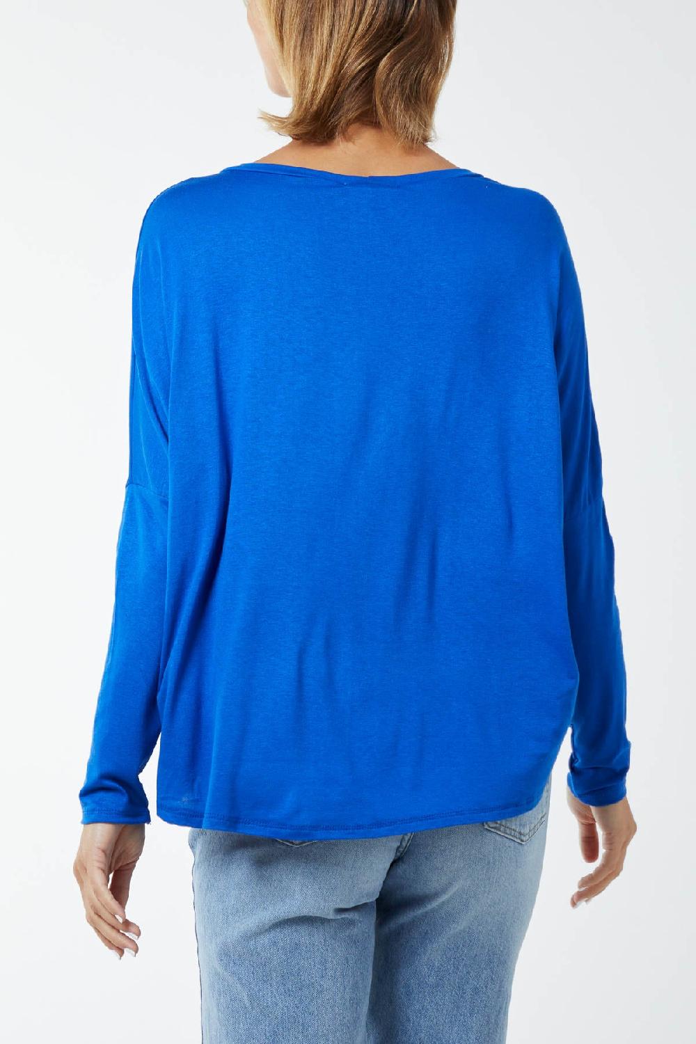 Qed London Basic Long Sleeve High Low Top