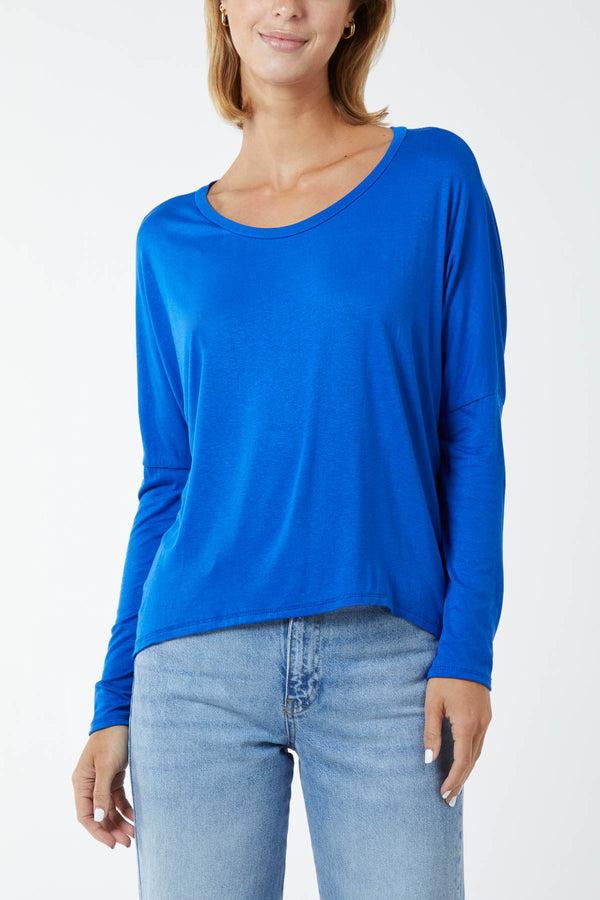 Qed London Basic Long Sleeve High Low Top