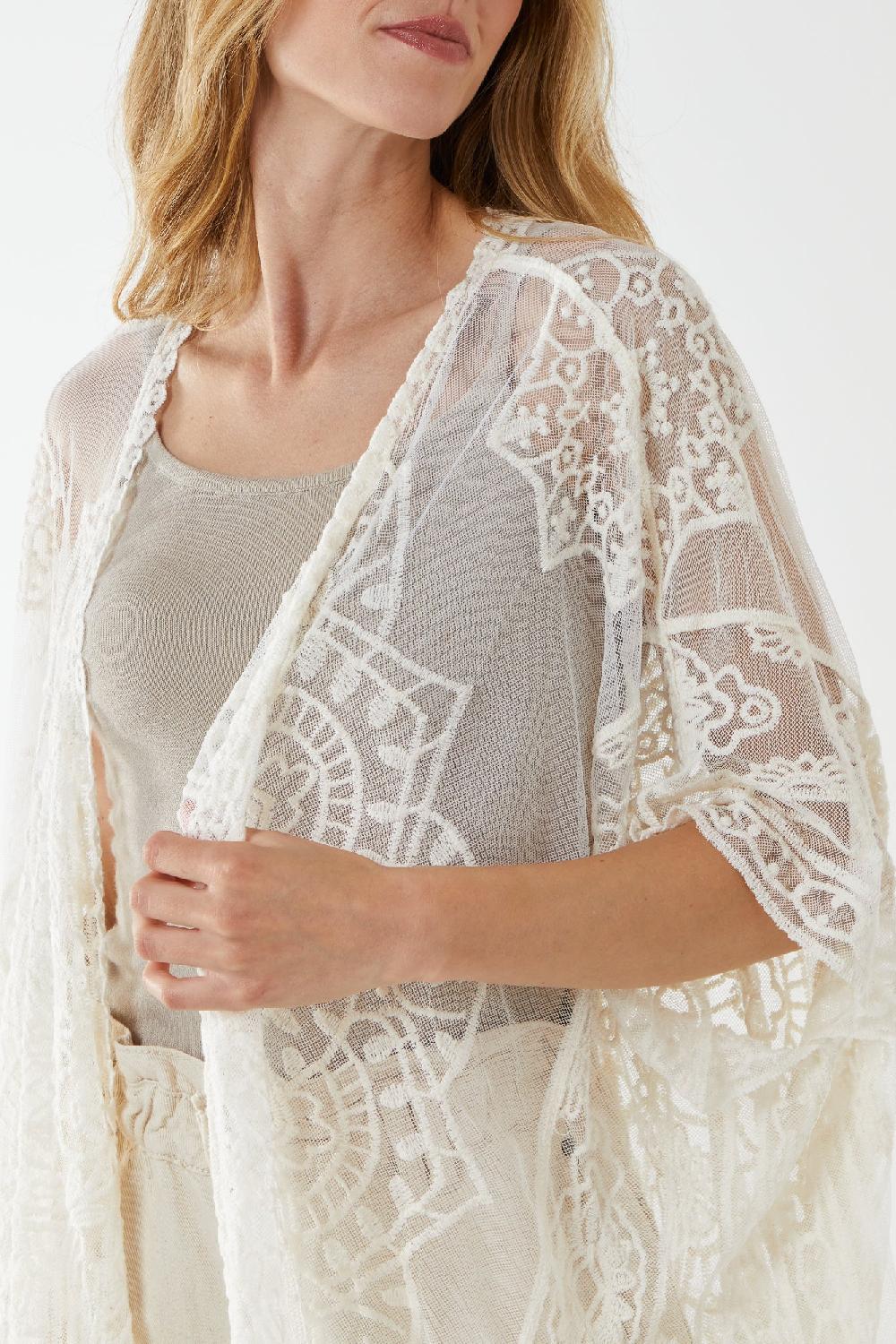 Qed London Batwing Embroidery Detail Kaftan