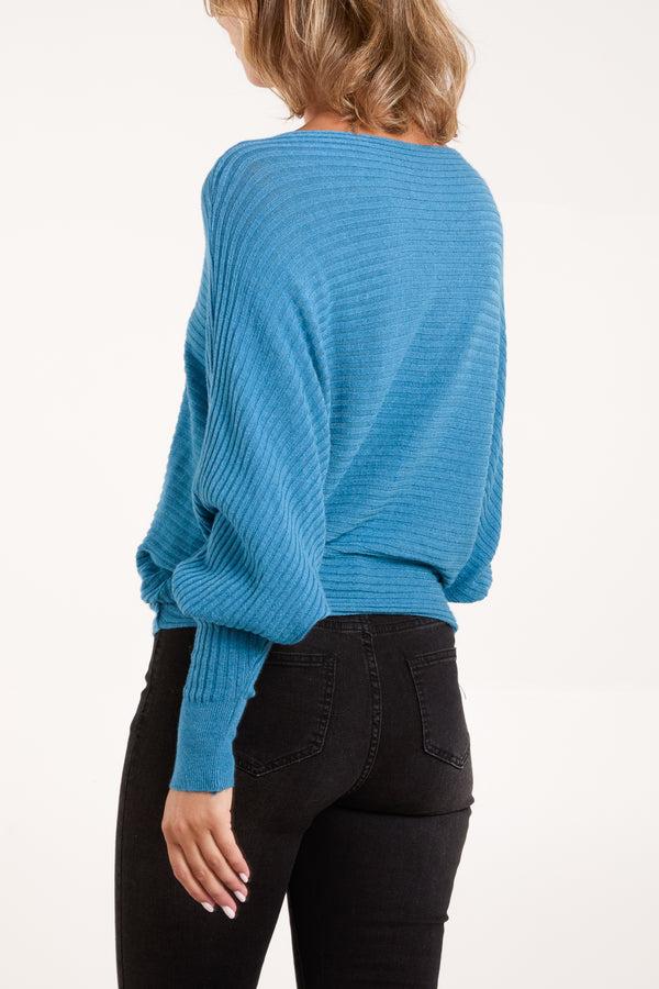 Qed London Batwing Ribbed Jumper