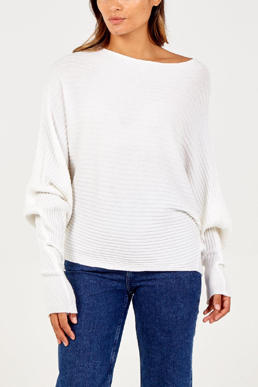Qed London Batwing Ribbed Jumper