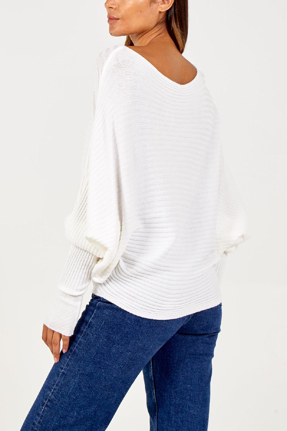 Qed London Batwing Ribbed Jumper