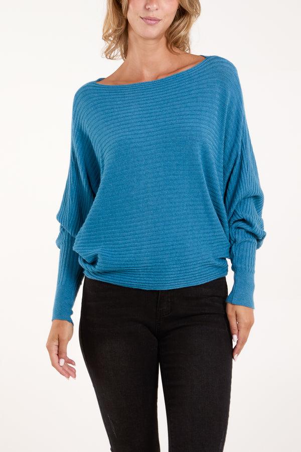 qed london Batwing Ribbed Jumper