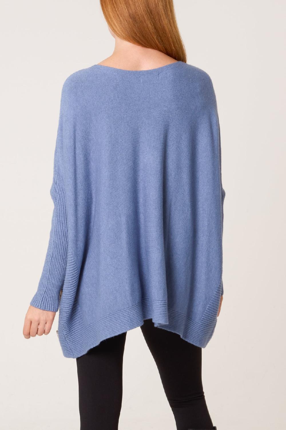 Qed London Batwing Ribbed Sleeve Pocket Jumper