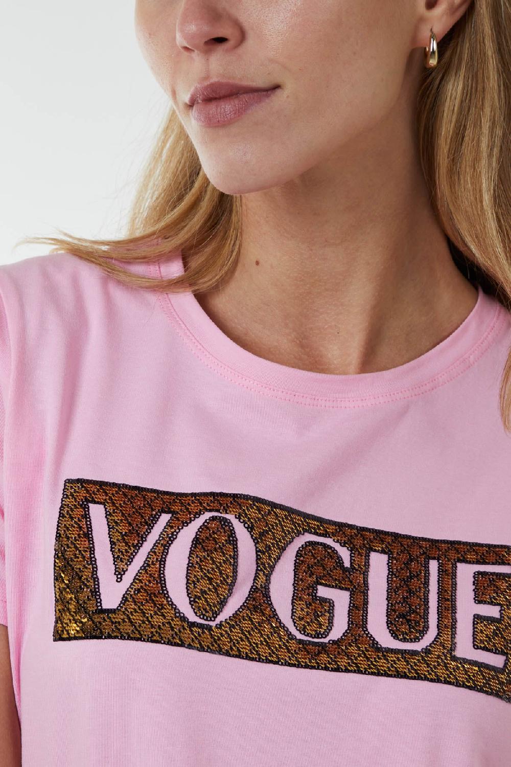 Qed London Beaded 'Vogue' T-Shirt