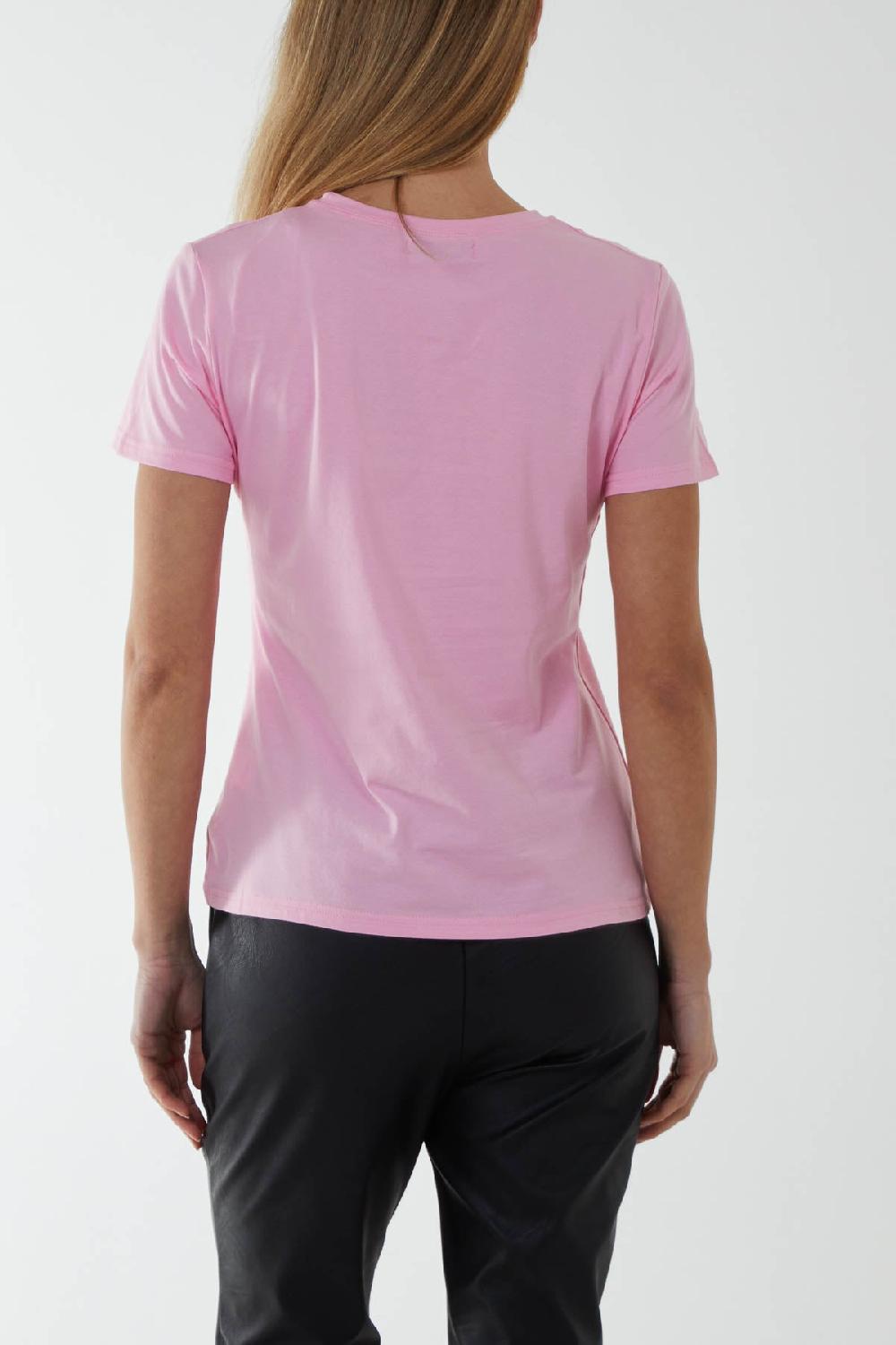 Qed London Beaded 'Vogue' T-Shirt