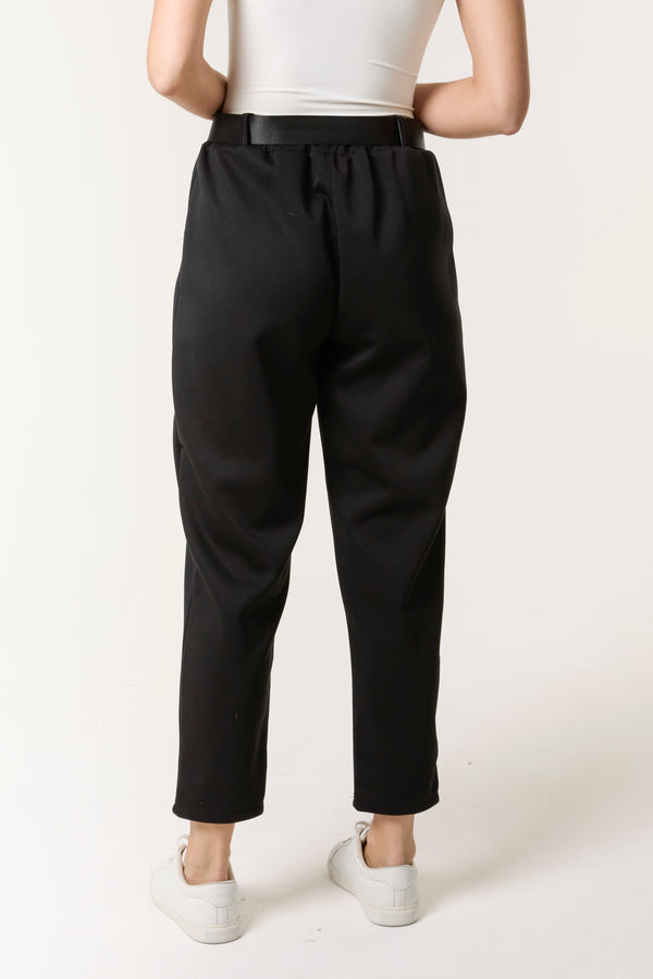 Qed London Belted High Waisted Soft Touch Trousers
