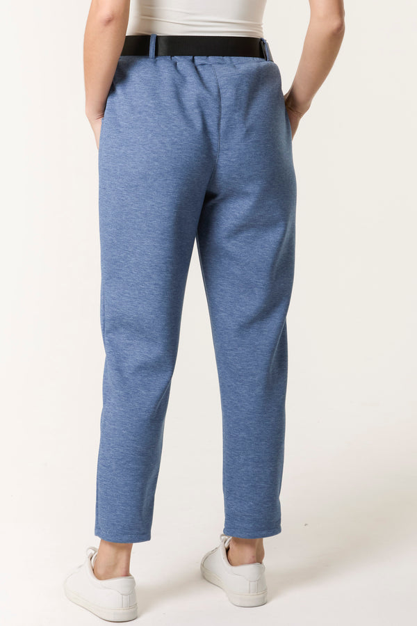 Qed London Belted High Waisted Soft Touch Trousers