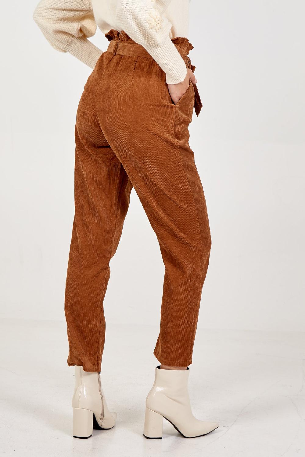 Qed London Belted Paperbag Trousers