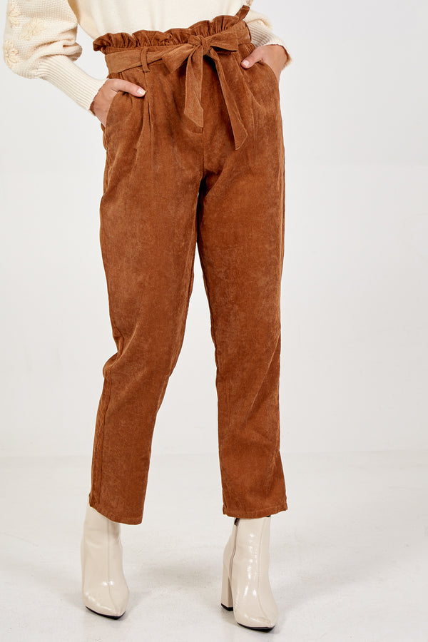 qed london Belted Paperbag Trousers