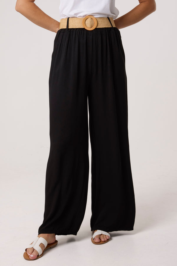 qed london Belted Soft Touch Wide Leg Trouser