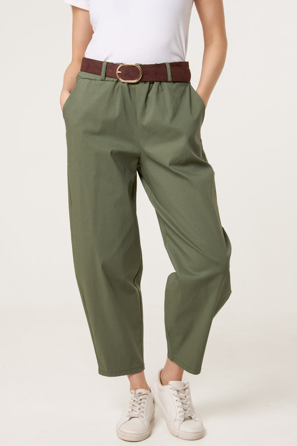 qed london Bengaline Barrel Leg Magic Trousers