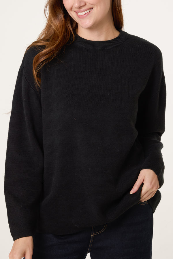Qed London Black High Neck Knit Jumper