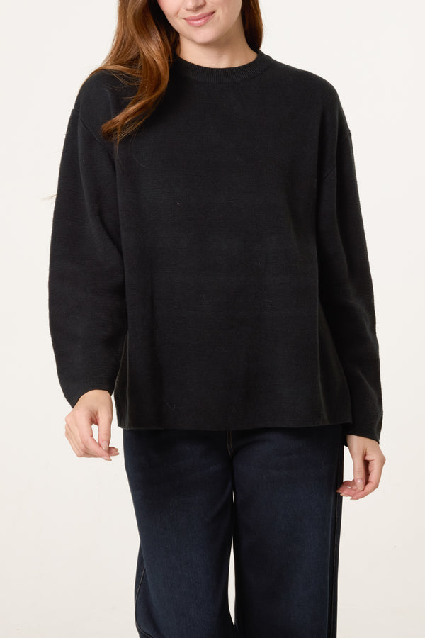 qed london Black High Neck Knit Jumper