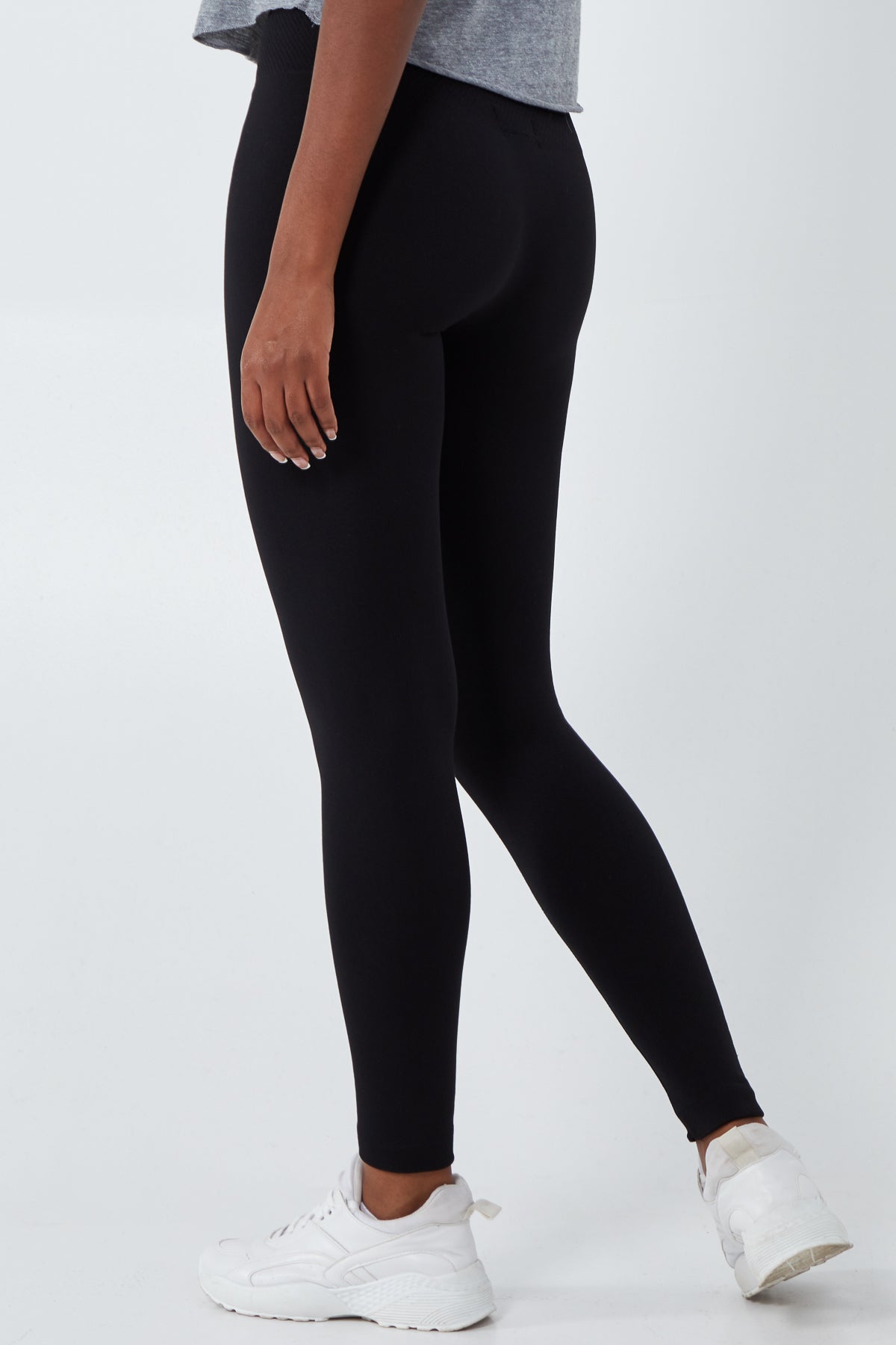 Qed London Black Stitch Front Waisted Legging
