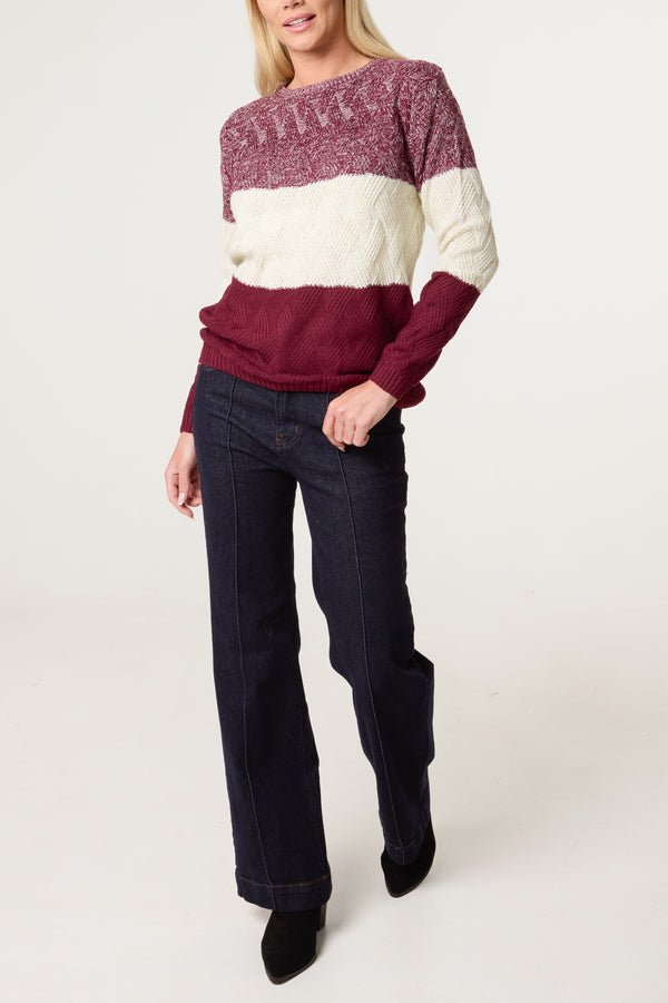 Qed London Block Pattern Knit Jumper