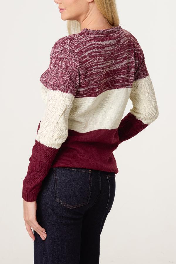 Qed London Block Pattern Knit Jumper