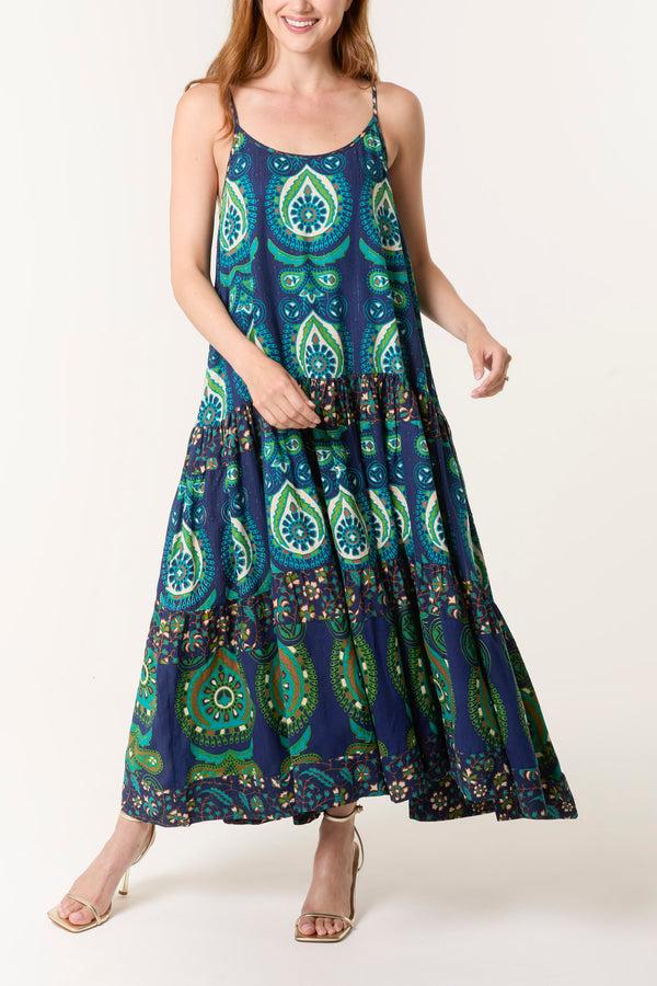 qed london Boho Print Tiered Cami Dress