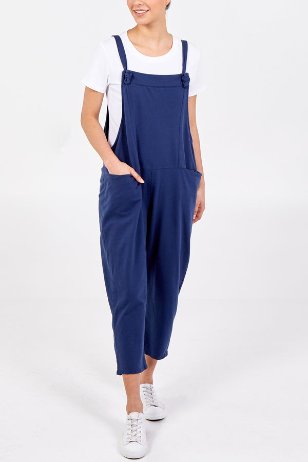 qed london Bow Detail Plain Dungarees