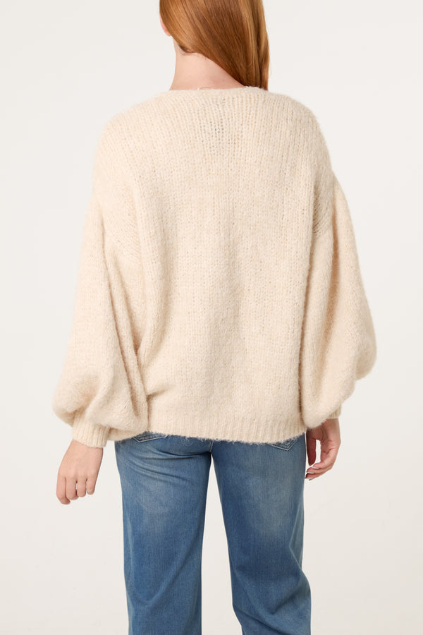 Qed London Bow Front Knit Cardigan