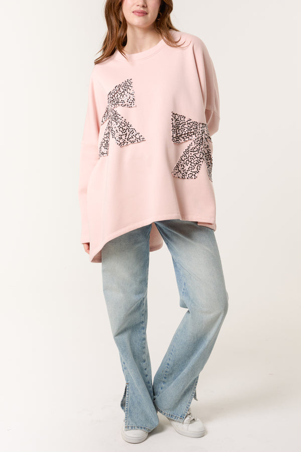 Qed London Bow Front Oversized Sweatshirt