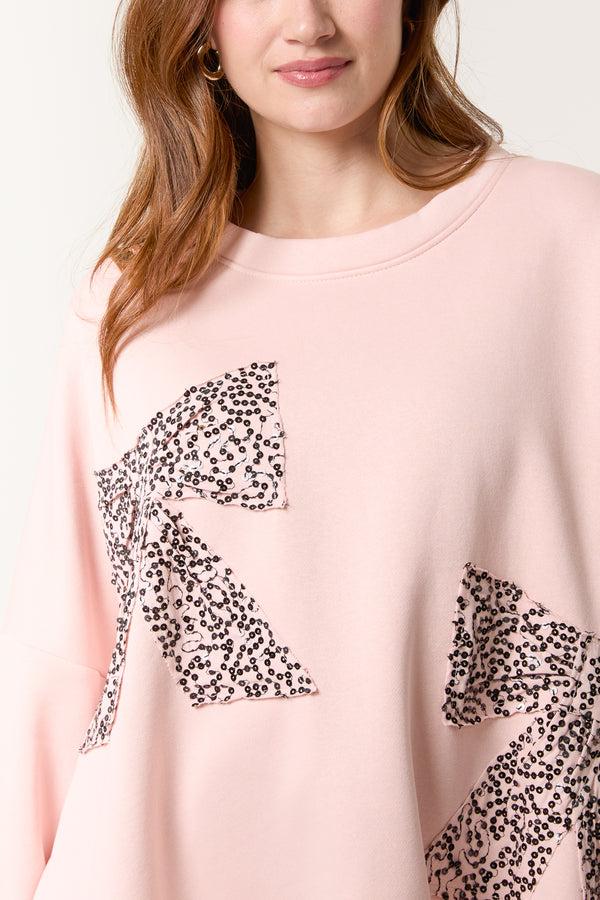Qed London Bow Front Oversized Sweatshirt