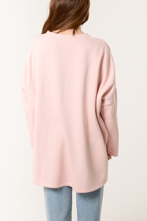 Qed London Bow Front Oversized Sweatshirt