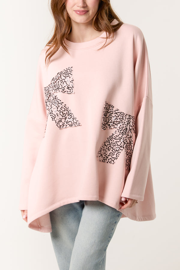 Qed London Bow Front Oversized Sweatshirt