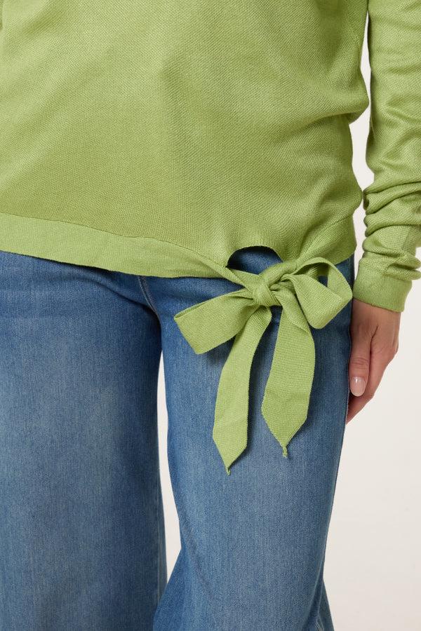 Qed London Bow Tie Side Fine Knit Jumper