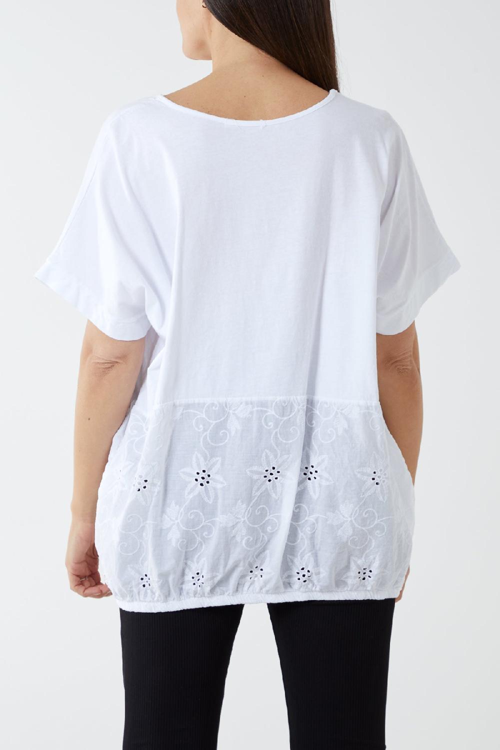 Qed London Broderie Anglaise Panel Top