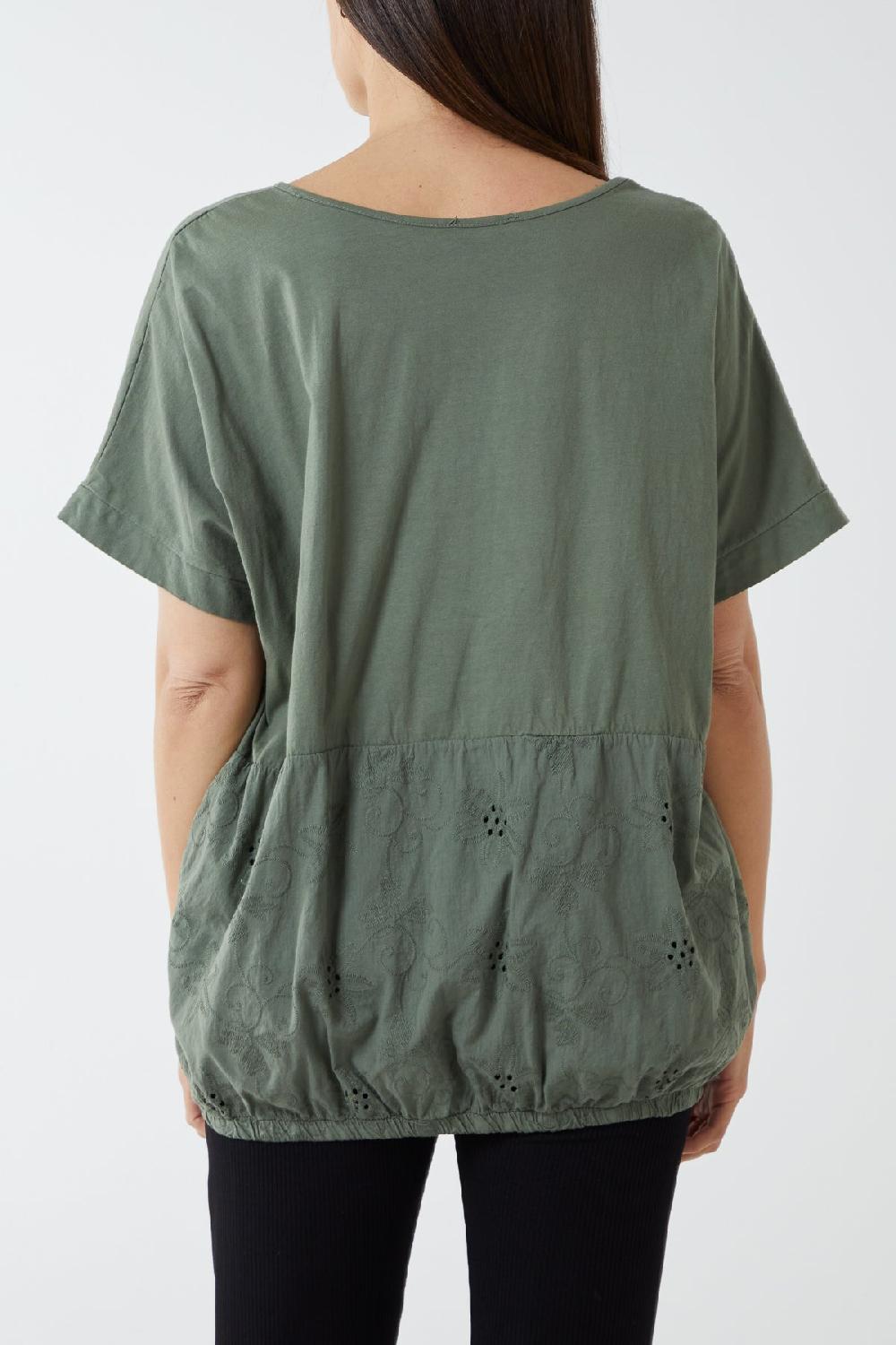 Qed London Broderie Anglaise Panel Top