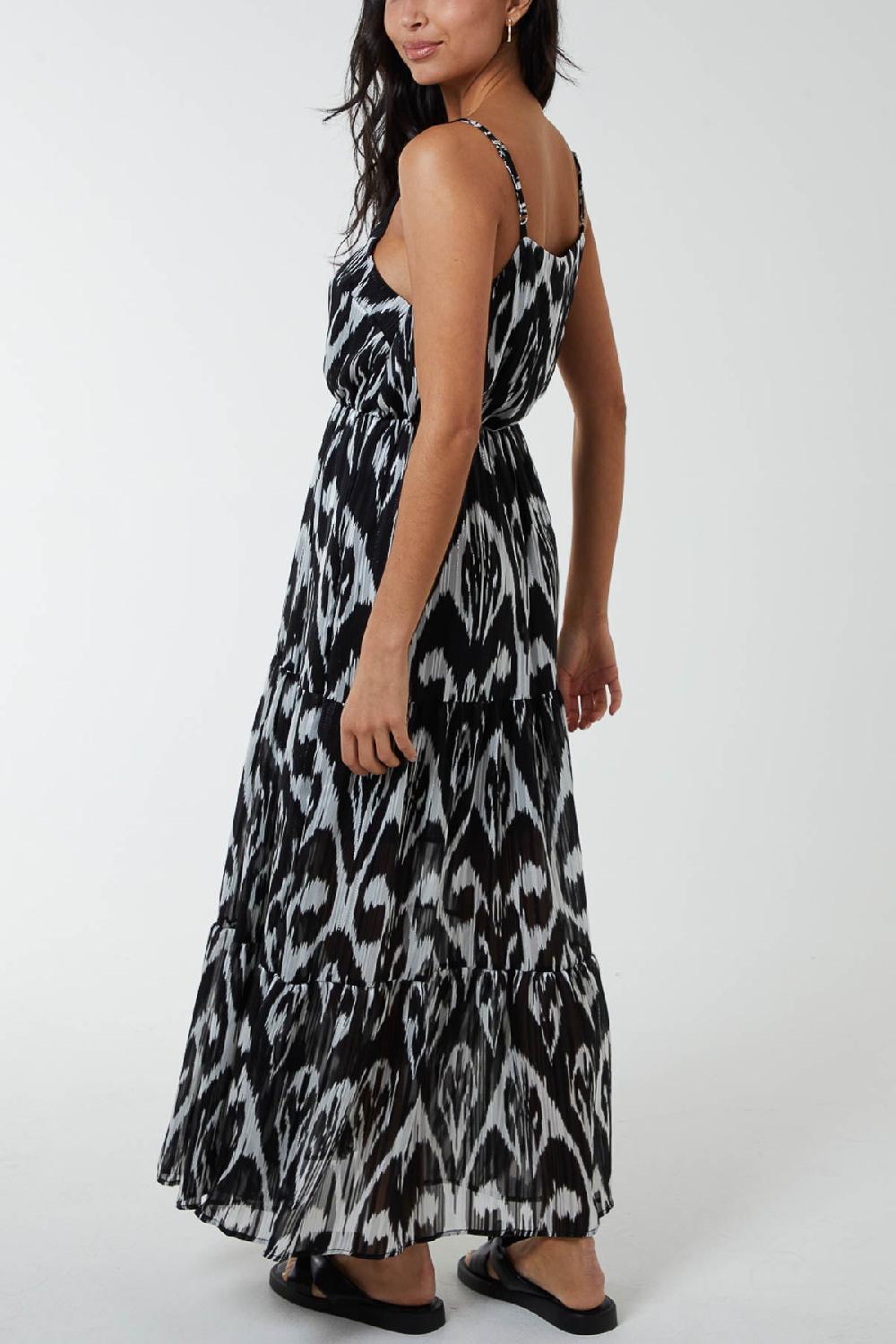 Qed London Brushed Print Wrap Maxi Dress