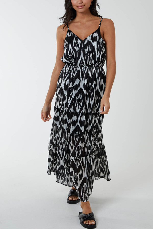 Qed London Brushed Print Wrap Maxi Dress