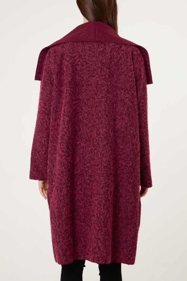 Qed London Brushed Wool Like Waterfall Coat