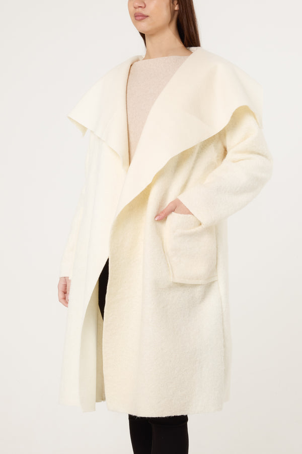 Qed London Brushed Wool Like Waterfall Coat