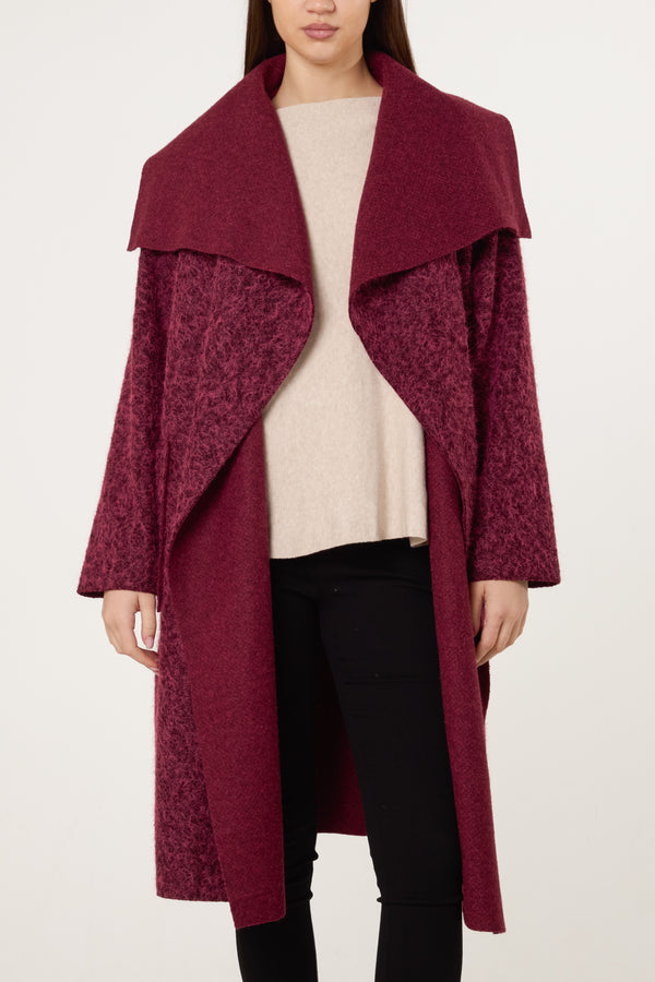 qed london Brushed Wool Like Waterfall Coat
