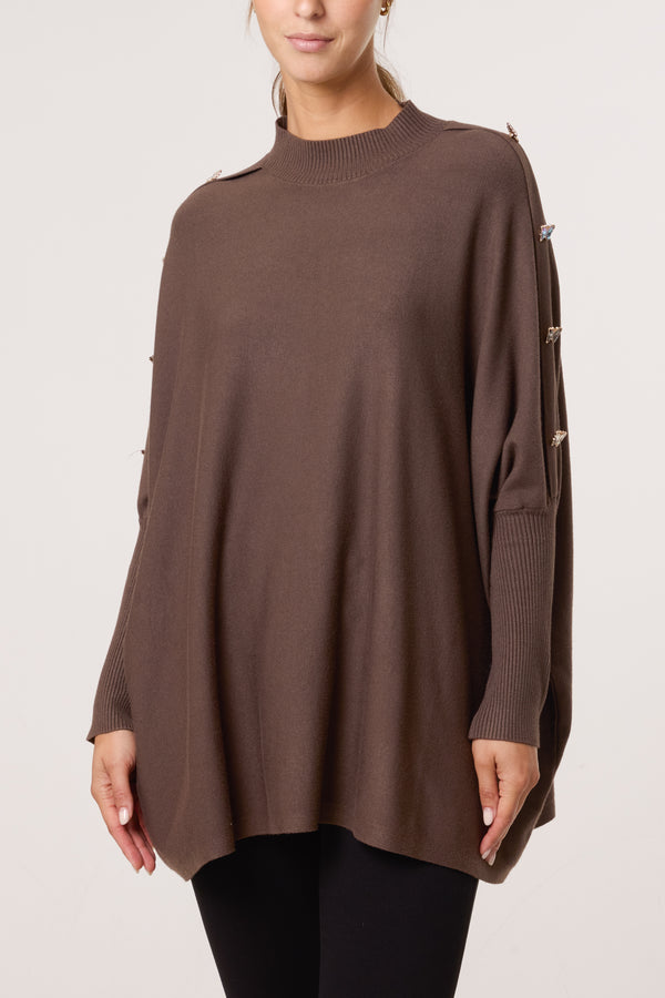 Qed London Butterfly Sleeve Ribbed Batwing Jumper