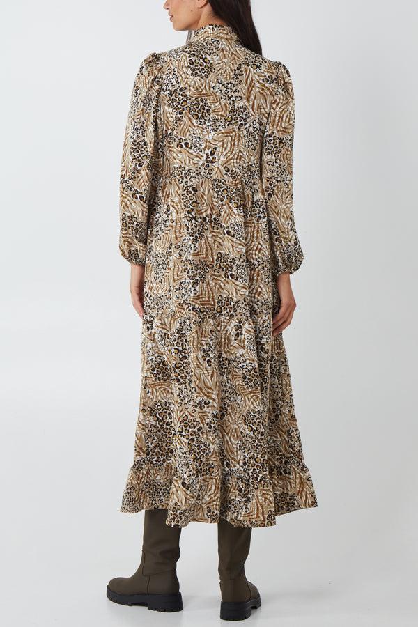 Qed London Button Front Midi Dress