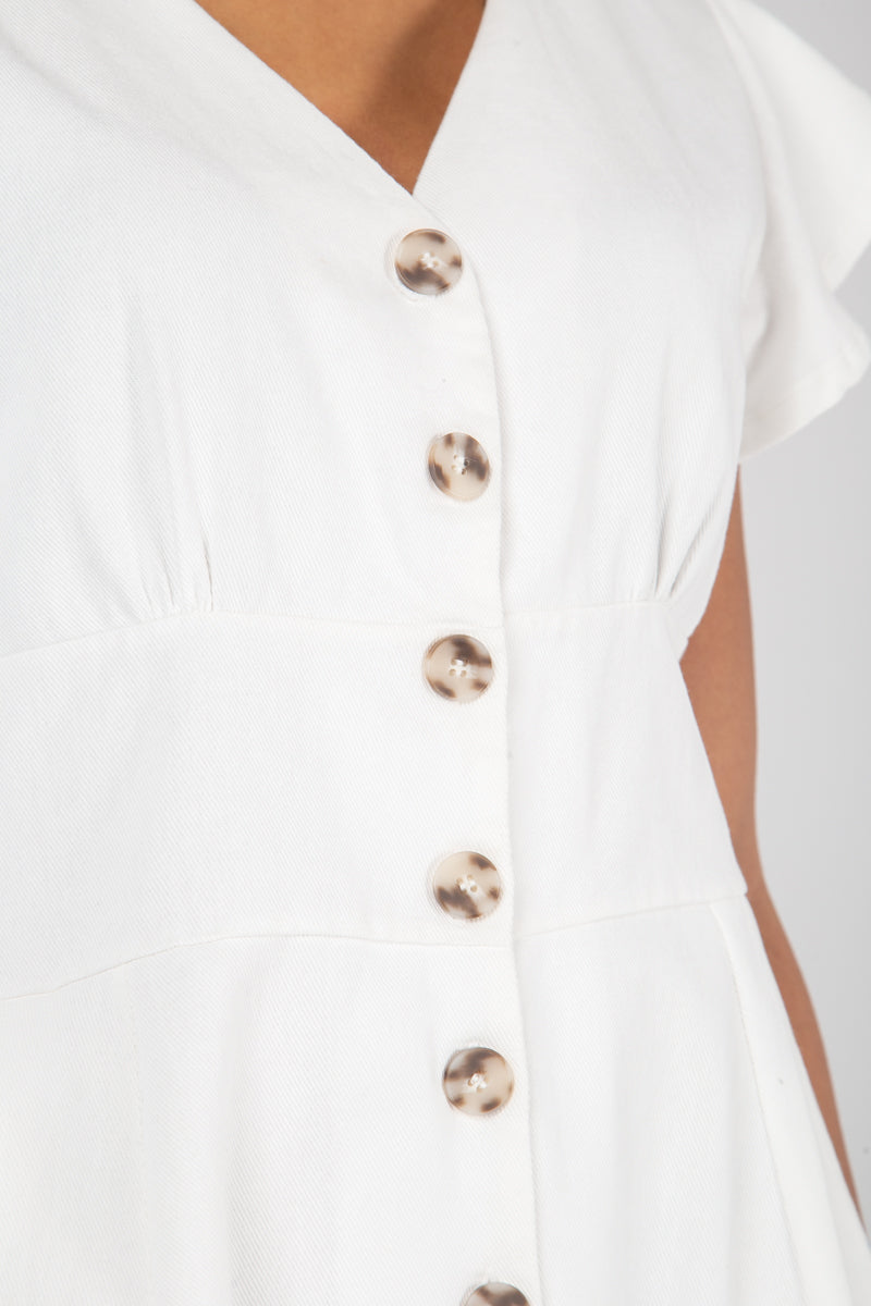 Qed London Button Front Tea Dress