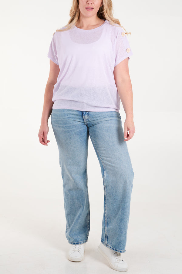 Qed London Button Oversized Tee