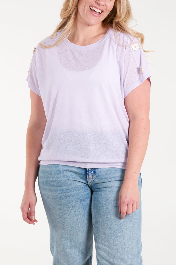 Qed London Button Oversized Tee